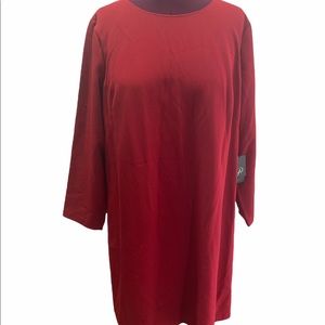 NWT Adrianna Papell Red Long Sleeved Dress beneath the Knees in Size 22W
